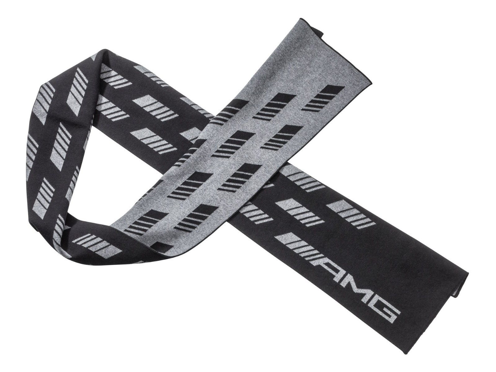 Mercedes-AMG Original Knitted Scarf 200x26 Cm Cotton/Wool Black/White New
