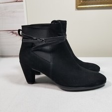 Ecco Danish Design Ankle Booties Heeled Straps US 7 - 7.5 EU 38 Black.