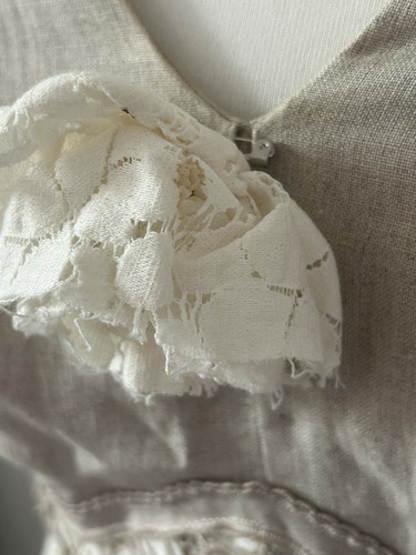 Arruba linen beige mother of bride dress size 8 and jacket size 10 full length - Imagen 7 de 12
