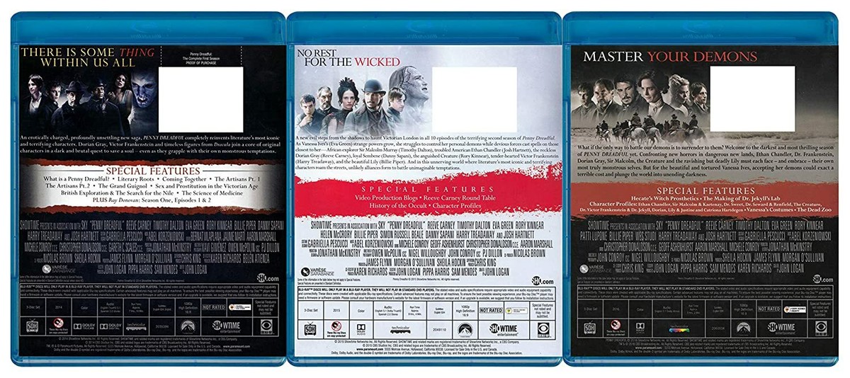 Penny Dreadful: Complete Series 1, 2, 3, Blu-ray NEW Damaged