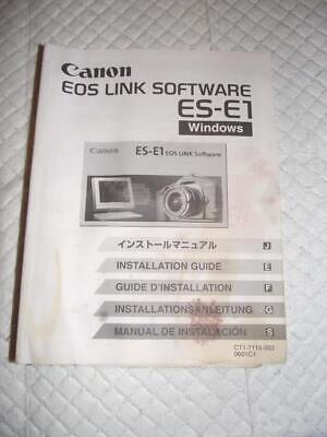 Canon ES-E1 EOS LINK Software With Cable For Eos 1V, MINT IN Canon ES-E1 EOS LINK Software With Cable For Eos 1V, MINT IN