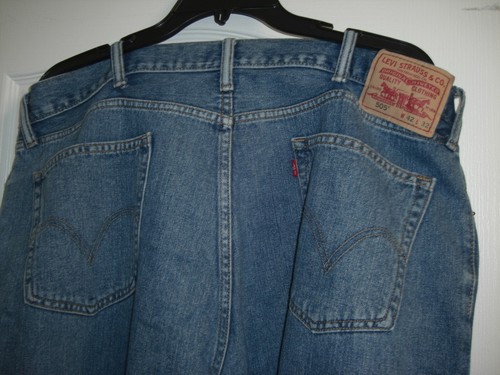 LEVI STRAUSS Levi's 505 Straight Fit Tapered Leg Jeans Blue Denim Men's 42 x 32 - Bild 7 von 12
