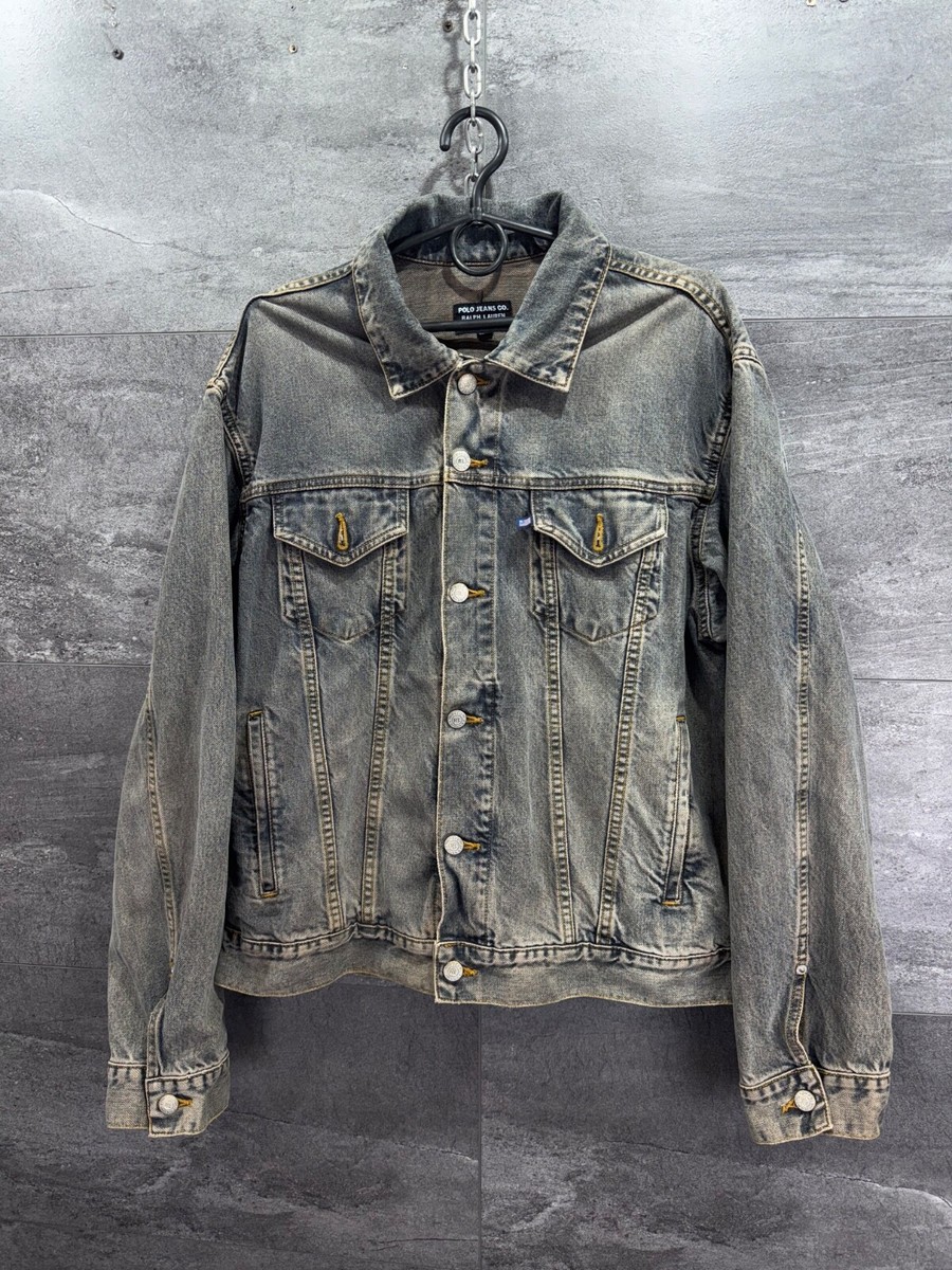 Polo Jeans Co Ralph Lauren Distressed Gray Denim Jacket