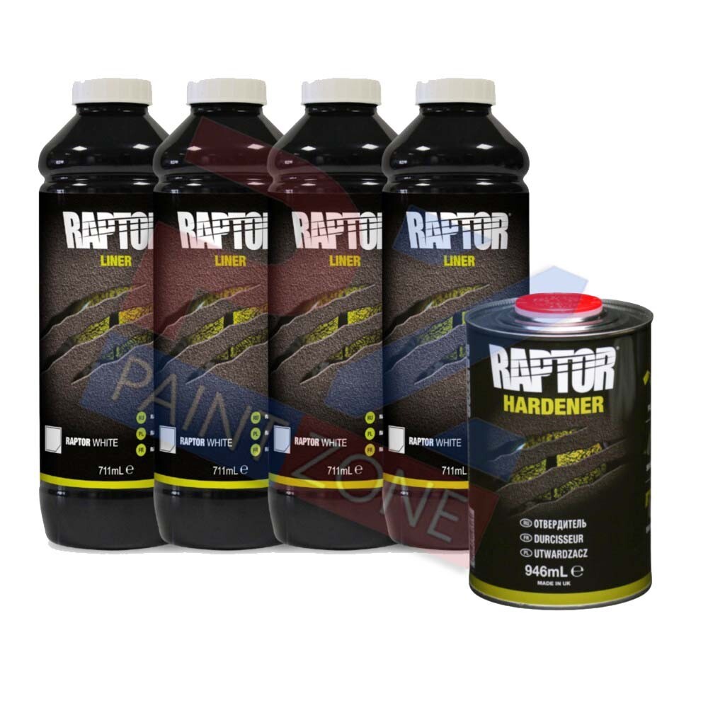 U-POLのRAPTOR LINER ホワイト4L 塗装ガンセット U-POLのRAPTOR LINER