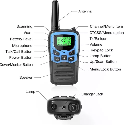 Long Range Walkie Talkie 2 Zestaw 100 mil Dwukierunkowy zestaw słuchawkowy do ładowania radia Wodoodporny - Zdjęcie 11 z 20