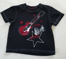 Koala Kids~ Boy's T-Shirt~ Sz 12 Mo~ Blk~ Guitar                                