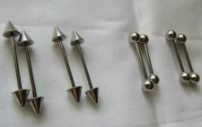 FASHION NIPPLE PIERCING JEWELRY SILVER TONE 4 PAIR DIFFERENT STYLES