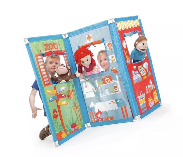 Fun2give Zig Zag Puppet Theatre With 4 Hand Puppets for sale online eBay