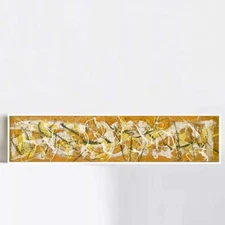 Framed Canvas Giclee Print Wall Art Number 7, 1950 by Jackson Pollock 10"x45"