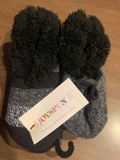 JoySpun 2 Pair Black/Gray Soft Slippers NWT Size 4-10