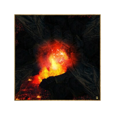 The Volcano 36''x36'' Battle Mat - D&D Pathfinder 28mm minis