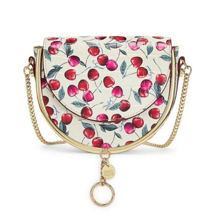 See by Chloé Mara cherry-print saddle crossbody bag MSRP$550 | eBay