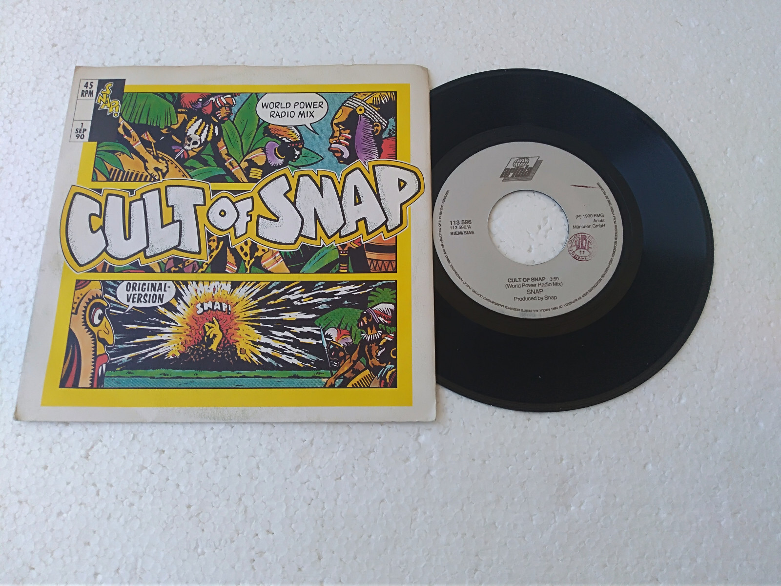 SNAP "CULT OF SNAP" 45 RPM 1990 BMG PRINTED IN ITALY