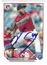 XZAVION CURRY SIGNED 2023 TOPPS SERIES 2 BASEBALL CARD CLEVELAND GUARDIANS #513