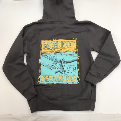 RARE Monterey Trader Joe's Jacket Small S Grey Whale Full Zip