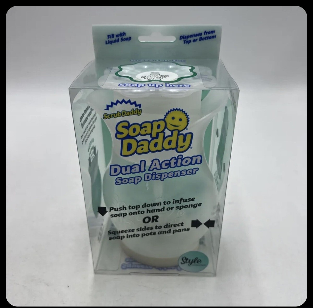 Soap Daddy Dual Action Soap Dispenser Scrub Daddy Push Top Down