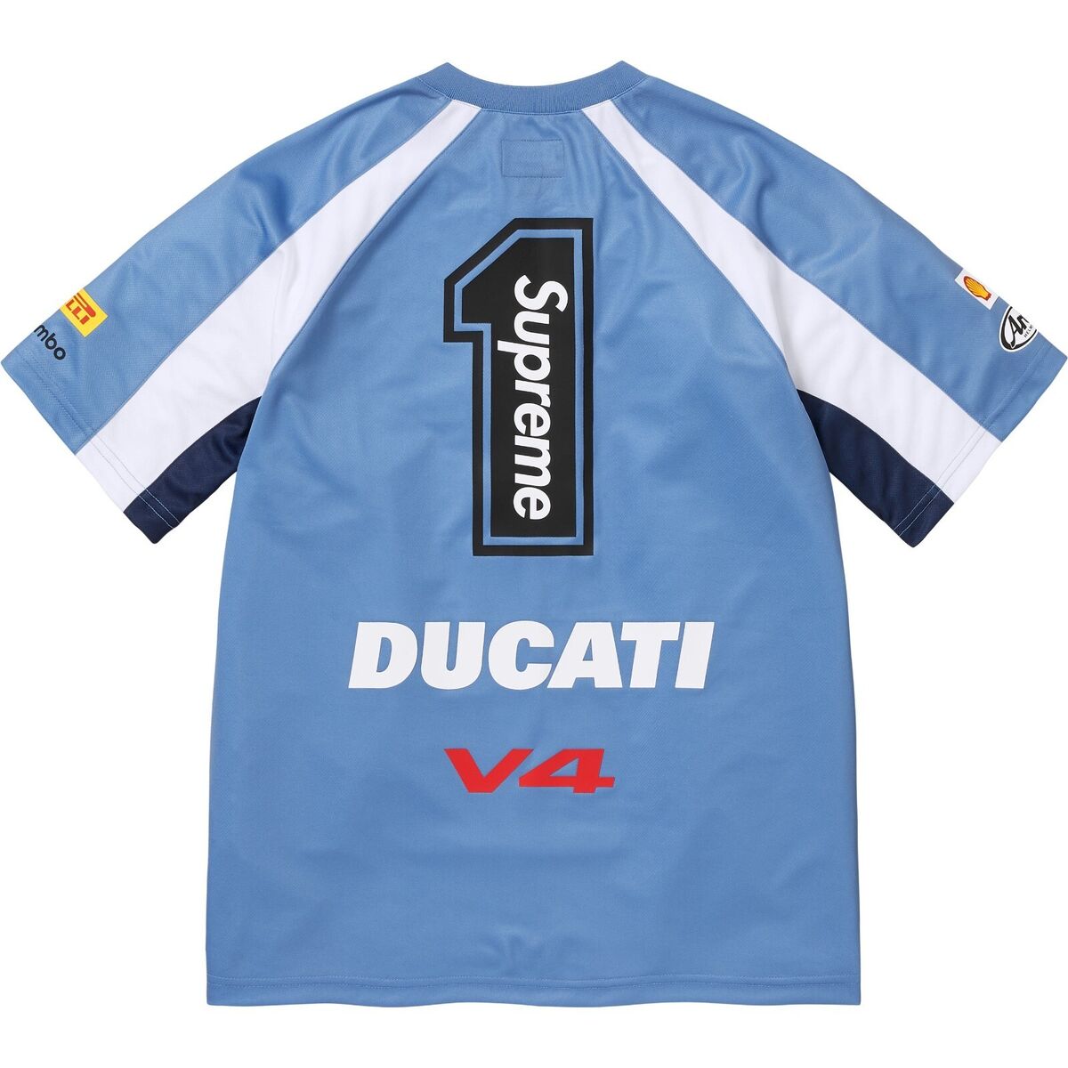 Supreme x Ducati Soccer Jersey Black White Red Blue SS24 Supreme x Ducati Soccer Jersey Black White Red Blue SS24