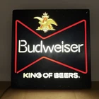 Vintage1985 Budweiser King of Beer Blue Lighted Sign WORKS Faux Neon ManCave Bar