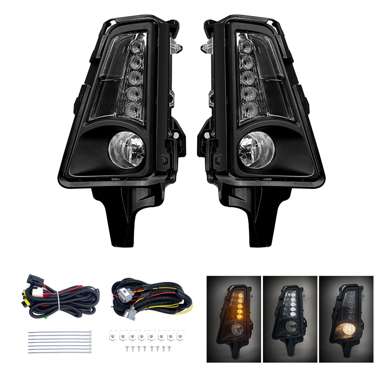 1Pair For 2019 2000-2021 Toyota Hiace LED Fog Lights Front