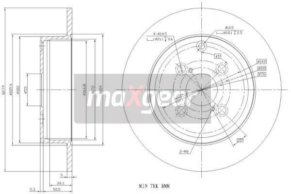 2X Maxgear 19-0963 Bremsscheibe FüR Toyota-image