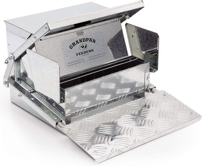 Grandpas Feeders Automatic Chicken Feeder - Heavy-Duty Galvanized Steel with Wea