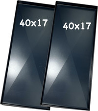 [2 PEZZI] Teglia Ferro Blu 40X17X2 Cm, Misure per Forno Effeuno Con Diagonale An