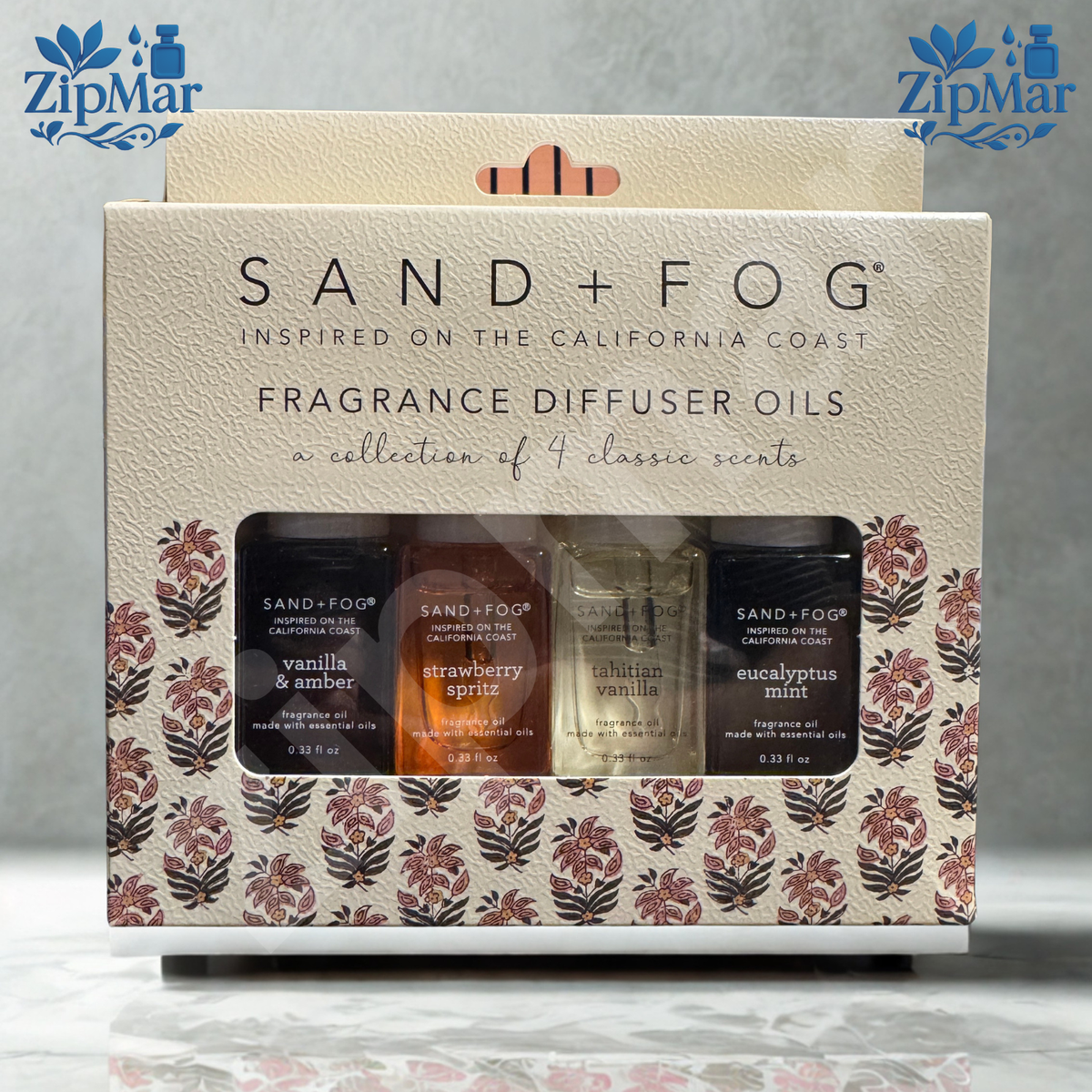 Sand + Fog Fragrance Diffuser Oils 4x0.33 oz Pack Vanilla Amber 