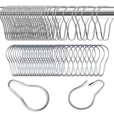 200 PCS Metal Shower Curtain Hooks Reusable Stainless Hanging Shower Rings Bu...