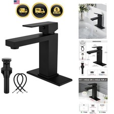 Bathroom Faucets 1 Hole, Single Handle Stainless Steel Bathroom Sink Faucet, ...