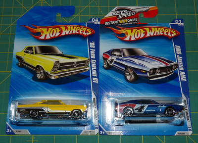 2X - 2010 Hot Wheels Muscle Mania - '66 Ford Fairlane GT & AMC Javelin AMX