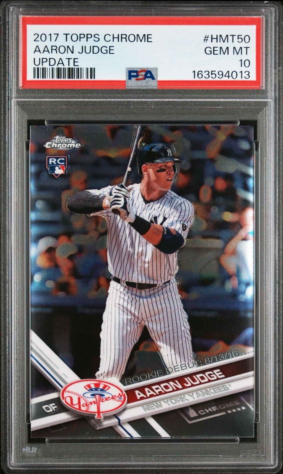 2017 Topps Chrome Update - Rookie Debut Aaron Judge #HMT50 (RC) PSA 10 Yankees