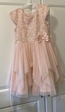 Jona Michelle Girls 6 Dress Pink Lace Ribbon Special Occasion