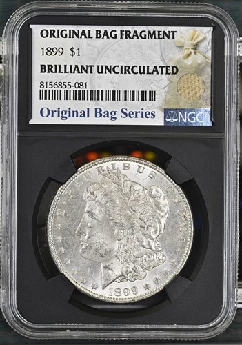 1899 P Morgan Silver Dollar NGC BU - Bag Series Relic Label