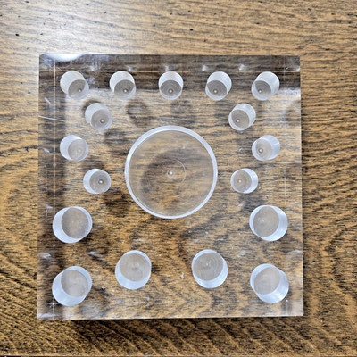 Square Clear Acrylic Pigment or Ink Cup Holder or Punch and Die 4''