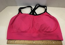 Champion Hot Pink w/ Black Strappy Back Sports Bra Size XL