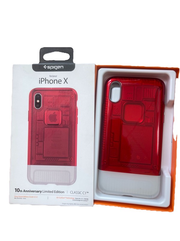 Spigen Classic C1 Ruby Red Case for iPhone X Limited Edition 10 Anniversary
