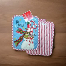 Snowman Christmas Potholder Set Kay Dee Sweet Snowman Pattern NWT