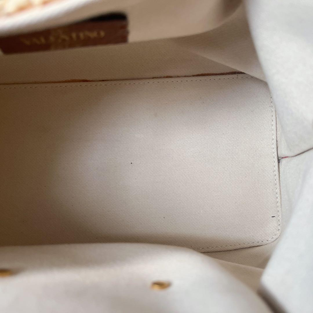 Valentino Garavani Rockstud Straw Tote 2Way Shoulder Bag Natural Brown thumbnail 14