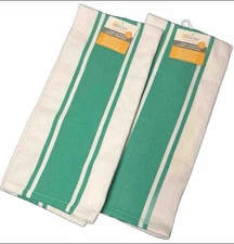 MU Kitchen 100% Cotton Classic Stripe Surf Kitchen Dishtowel - Set Of (2)