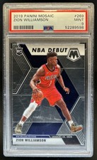 2019-20 Panini Mosaic Zion Williamson RC Rookie NBA Debut #269 Pelicans PSA 9