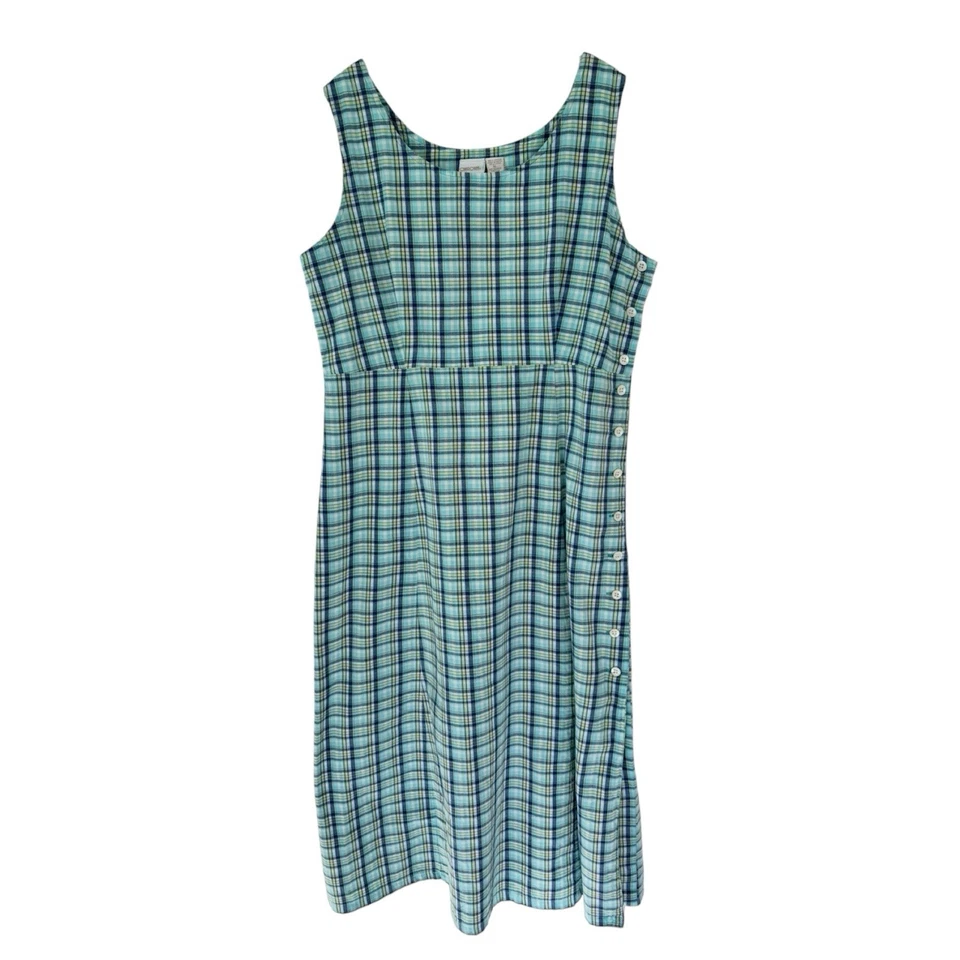 Vestido feminino Cherokee xadrez XL com botões de algodão cottagecore country Y2K - Imagem 2 de 4