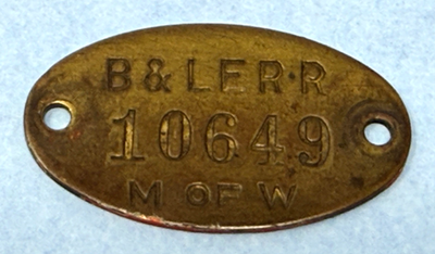#ad #ad Bamp;LERR oval brass M of W tag Bessemer amp; Lake Erie Railroad $15.99