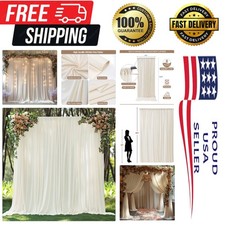 8 Panels Soft Ivory Backdrop Curtains for Weddings  Photo Shoot Backgrounds
