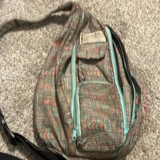 Multicolor Patterned Sling Backpack Daypack w/ Zip Closure
