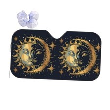 Windshield Sun Shade for Car Trucks SUV Moon and 55 X 29.9Inch Marble Geometry