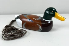 VINTAGE TELEMANIA WOODEN MALLARD DUCK DECOY CORDED TELEPHONE LANDLINE