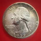 1937-D WASHINGTON QUARTER GEM UNCIRCULATED 25C ALBUM TONED SILVER COIN BU 904