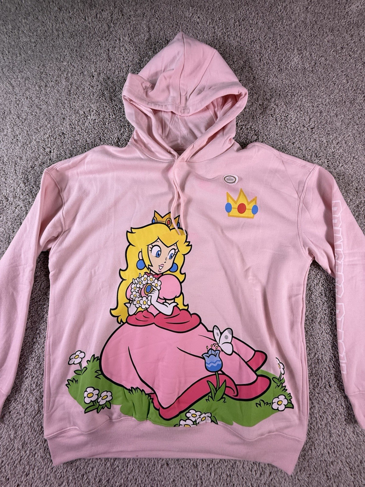 NWT Nintendo Princess Peach Hoodie Size Large Pink