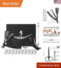 High-Quality Stainless Steel Beard Shaping Set with Straight Razor  Scissors