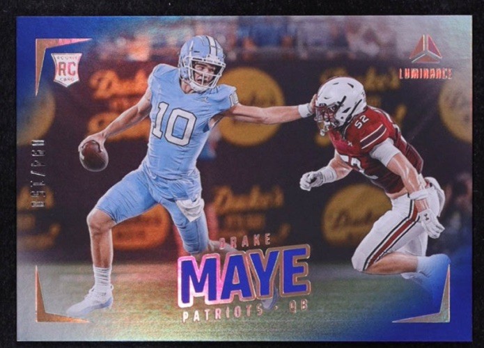 Drake Maye 2024 Panini Luminance Blue #177 RC #94/150